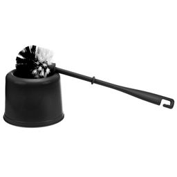 Ерш унитазный пластмассовый "Мини" h39см, с подставкой д12см, h10см, черный (Россия)