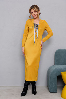Платье AMORI 9822 горчица  фото 4