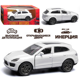 Белая инерционная машинка с люком на крыше die-cast , 1:32