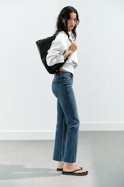 JEANS TRF CROPPED FLARE TIRO ALTO / Azul - Zara фото 3