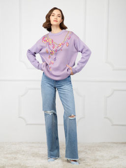 Джемпер женский ZZ-07012 lavender - Eleganzza фото 2