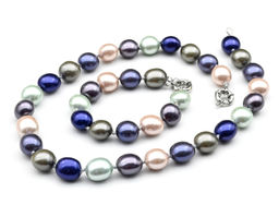 Бусы, браслет из майорки овал 13*15мм цв.ассорти, 47; 20см Радуга камня