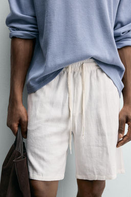 BERMUDA RELAXED FIT VISCOSA - LINO / Blanco - Zara фото 5