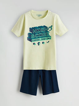 Bisiklet Yaka Erkek ?ocuk ?ortlu Pijama Tak?m?