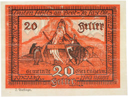 Банкнота 20 геллеров 1920 года Австрия община Зиценхайм (Нотгельд)