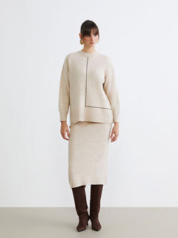 Bisiklet Yaka Oversize Kad?n Triko Kazak