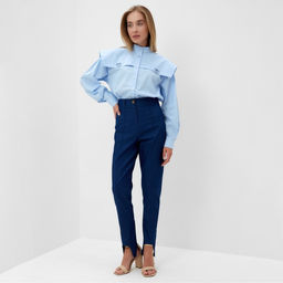 Джинсы женские слим MINAKU: Jeans Collection, размер 42, синие