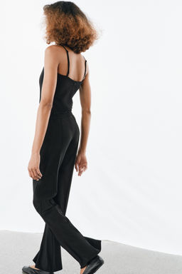 PANTAL?N CINTUR?N CREPE / Negro - Zara фото 4