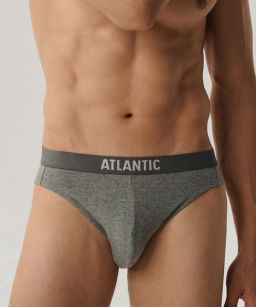 ATLANTIC 3MP-094 Трусы спорт Solid - набор 3 шт. черный + серый меланж + темно-серый меланж фото 5