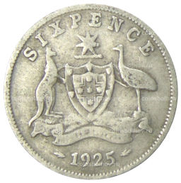 6 пенсов 1925 года Австралия