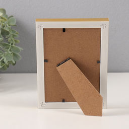 Фоторамка для фото 10×15 см «Галочки на мокко», пластик, с золотой обводкой, 1.4×12.7×17.5 см