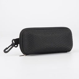 Футляр для очков на молнии, 16,5 5,5 6,5 см, с карабином, цвет чёрный