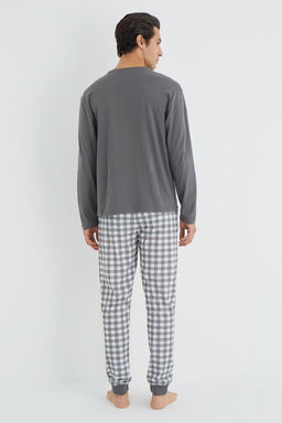 TRENDYOL MAN Antrasit Regular Fit Ekose Orme Pijama Tak?m? TMNAW25PT00064 - Trendyolmilla фото 2