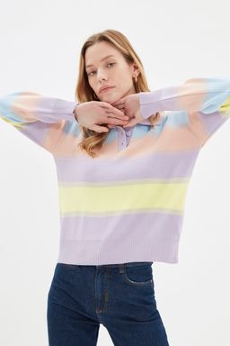 Mint Renk Bloklu Triko Kazak TWOAW22KZ0193 - Trendyolmilla фото 14