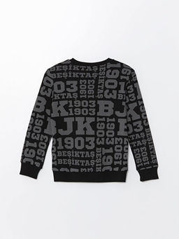Bisiklet Yaka Be?ikta? Bask?l? Erkek ?ocuk Sweatshirt - Waikiki фото 3