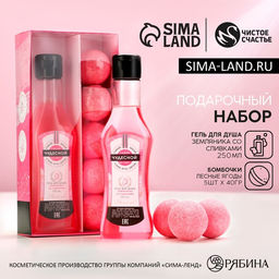 Подарочный набор косметики Расцветай!, гель для душа мартини 250 мл и бомбочки для ванны 5?40 г, Чистое счастье