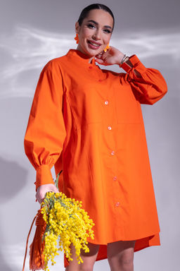 Платье-рубашка Айрис (оранжевый) - Эльза фото 3