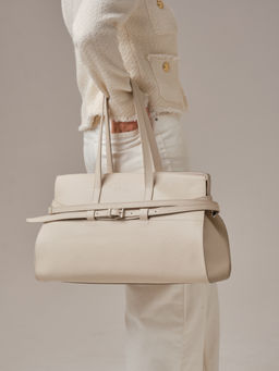 Кожаная сумка Rumi DBR 31152 светлый крем  фото 5