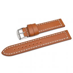 Ремешок для часов натуральная кожа удлиненный светло-коричневый 18 мм C22-18light-brown-grey-XL