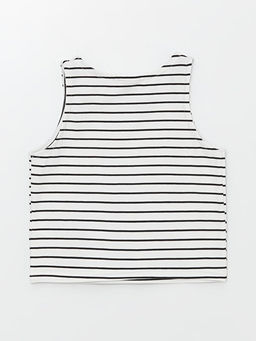 Bisiklet Yaka ?izgili K?z ?ocuk Crop Atlet - Waikiki фото 2