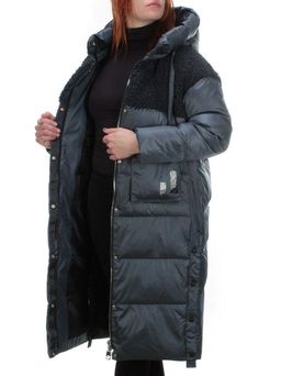 Y21636 GRAY/BLUE Пальто женское зимнее MEIYEE (200 гр. холлофайбера) - Фабричный китай фото 7