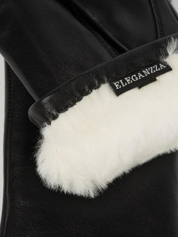 Перчатки женские н/м крол HS597 black - Eleganzza фото 4