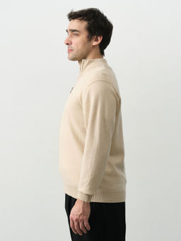 Джемпер из кашемира и шерсти 5W04017 бежевый