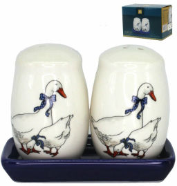 Набор солонка и перечница ГУСИ с подставкой в подарочной упаковке арт.MFK07943 /МФК/  фото 5