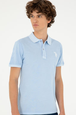 Мужская голубая базовая футболка Неожиданная скидка в корзине - U.s. polo assn фото 3
