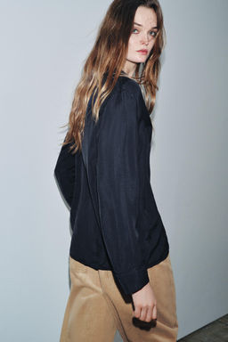 FLUID SHIRT WITH POCKET ZW COLLECTION - Zara фото 5