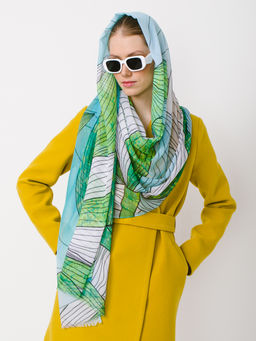 Большой мягкий очень нежный двусторонний палантин в стиле арт-деко - Tantino фото 9