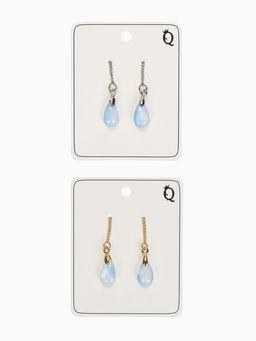 Цена за 6 шт. Серьги висячие со стразами «Цепочки» льдинка, цвет МИКС, 9 см