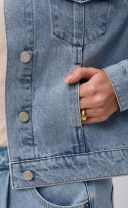 Джинсовая куртка Fine Joyce F312-1237 светло-синяя хлопковая