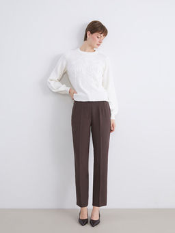 Y?ksek Bel Cigarette Pileli Kad?n Pantolon