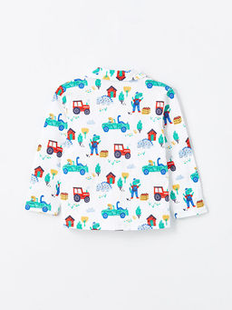 Polo Yaka Uzun Kollu Bask?l? Erkek Bebek Pijama Tak?m - Waikiki фото 3