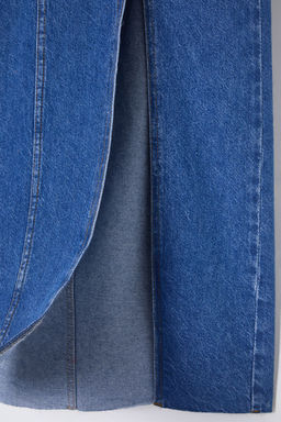 TRENDYOLMILLA Mavi Y?rtmacl? Dikis Detayl? Midi Denim Etek TWOSS25ET00001  фото 8