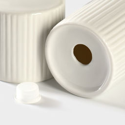 Набор для специй BellaTenero «Эстет. Грани», солонка, перечница 100 мл, на бамбуковой подставке, фарфор, белый