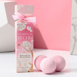Набор бомбочки для ванны ЧИСТОЕ СЧАСТЬЕ 8 Марта, 3х40 г