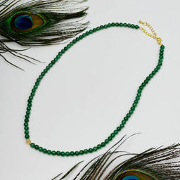 Бусы-Чокер из зеленого Авантюрина со вставкой Сердце