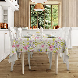 Скатерть 220х145см "Краски лета", длина стола до 180см, на 8-10 персон, рогожка (хлопок 100%) 171г/м2, упаковка классическая, пакет ПВХ 28х41см, "Домашняя мода" (Россия)