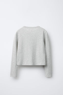 CAMISETA RIB ESTAMPADA / Gris vigor? - Zara фото 4