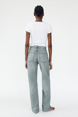 TRF WIDE-LEG HIGH-WAIST FULL LENGTH JEANS - Zara фото 4