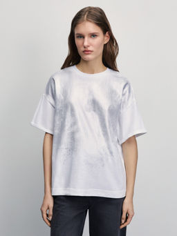 Футболка с принтом металлик / Zarina  фото 4