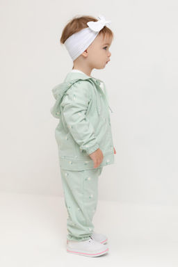 КР 400796/пастельно-зеленый,милые цветочки к543 брюки д/дев яс