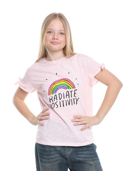 Футболка с принтом для девочки UD 5114 розовый - Mini maxi фото 2