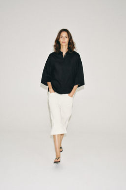 CAMISA FLUIDA OVERSIZE ZW COLLECTION / Negro