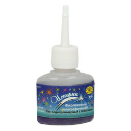 Аква-колор Лак водополимерный с блёстками Искорка 25 мл фиолетовый голографический К2709