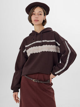 Худи женское коричневое с печатью - Mark formelle фото 7