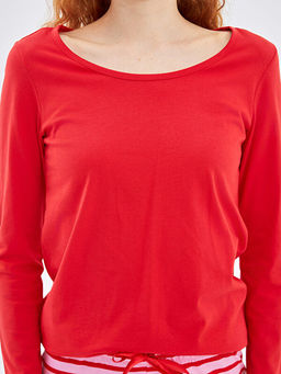 Bisiklet Yaka ?izgili Kad?n Pijama Tak?m?