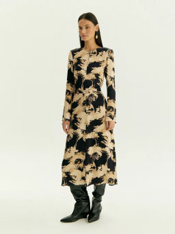 Платье с абстрактым принтом, PL1693/carn